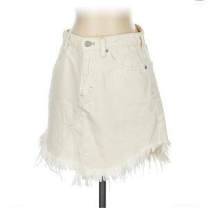 We The Free Cream Asymmetrical A-Line Mini Skirt